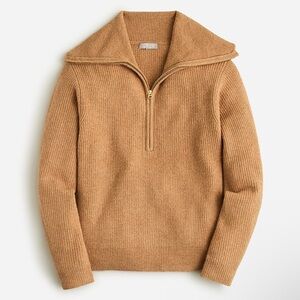 Women’s J Crew Tan Half-Zip Stretch Sweater